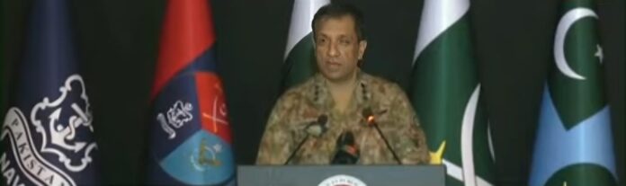 The Pakistan Army spokesperson, Lt. Ahmed Sharif Choudary During Press Conference
