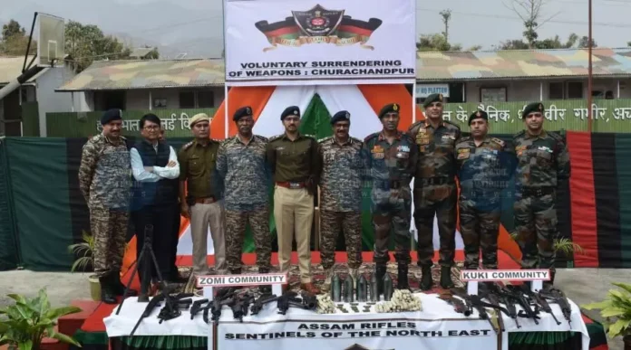 Biggest Single Day Recovery: 328 Arms found by Manipur Forces.