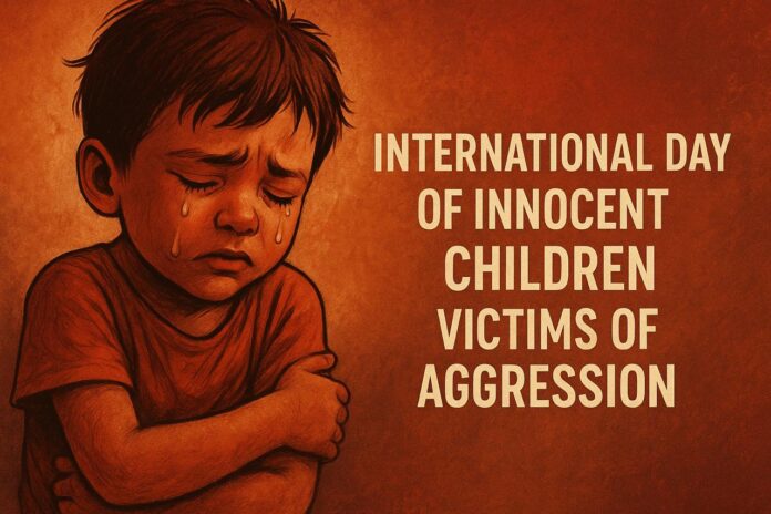 Stop Aggression Towards Children! International Day Of Innocent Children Victims Of Aggression.