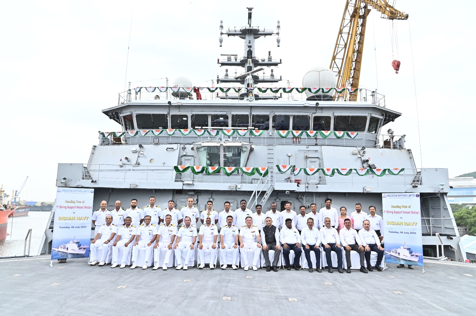 Nistar being delivered to the Indian Navy in Vishakapatanam. Nistar being delivered to the Indian Navy in Vishakapatanam. Image credits - PIB