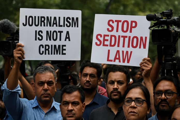 Journalists Summoned Under Sedition; Press Bodies Condemn Image source- AI Generated