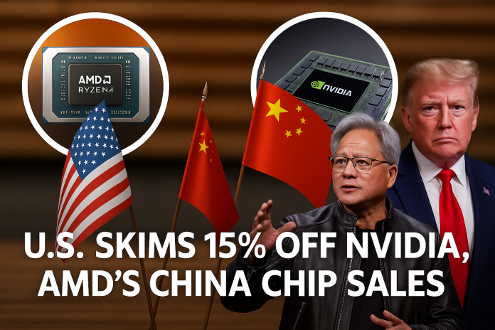 U.S. Skims 15% off NVIDIA, AMD's China Chip Sales