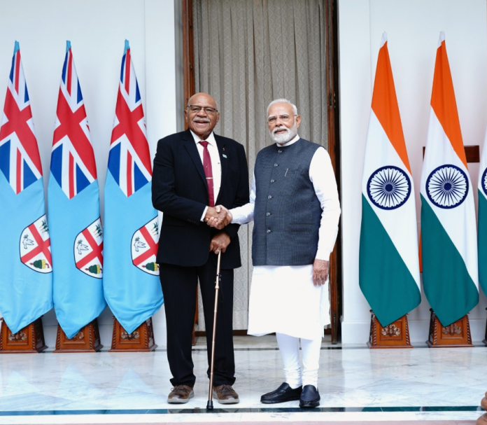 PM Modi with Fiji PM Rabuka during his 2nd day visit to India